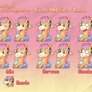 Pastel Giraffe PNGtuber | Veadotube Mini | Voice Reactive Stream Mascot | Vtuber Twitch Discord | Vtuber Assets | Premade PNGtuber