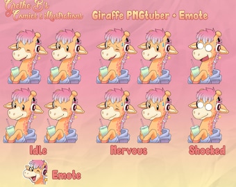 Pastel Giraffe PNGtuber | Veadotube Mini | Voice Reactive Stream Mascot | Vtuber Twitch Discord | Vtuber Assets | Premade PNGtuber