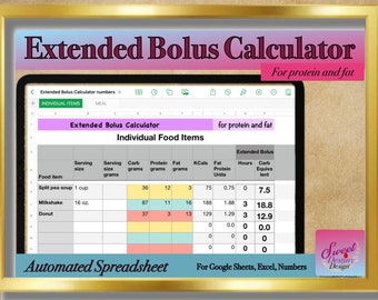 Calculadora de bolos extendidos para grasas y proteínas