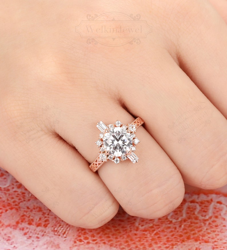 2.0ct 8mm Round Moissanite Promise Ring14k/ 18k Solid Gold Etsy