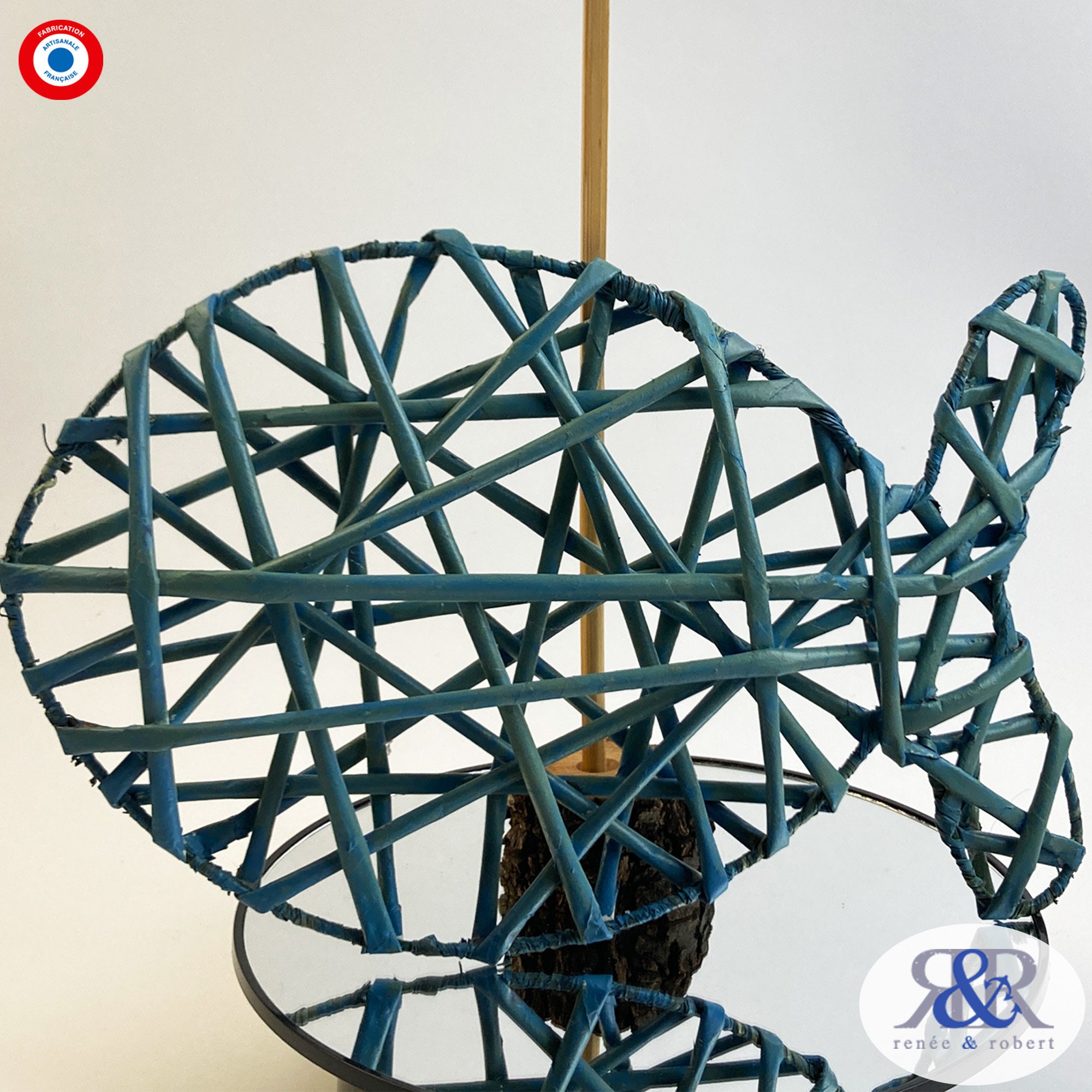 Déco Poisson en Papier Roulé et Peint Création Artisanale Française