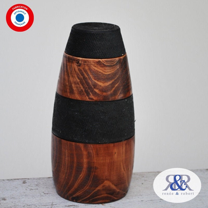 Boite Décorative en Bois Teinté et Ciré - Création Artisanale Française Pièce Unique