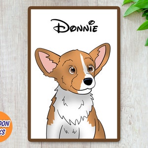 Cat & Dog Portrait From Photo | Custom Cartoon Pet Portrait | Pet Cartoon Style | Digital Illustration Art Print Custom Cat Gift |
