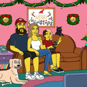 Simpsons Portrait, Custom Family Portrait, Custom Couple Portrait, Anniversary Gift, Custom Portrait, Christmas Gift, [DIGITAL ONLY]