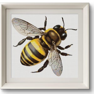 Bee Cross Stitch Pattern PDF, Cute Embroidery Design, Insect Digital Pattern, DIY Home Decor, Instant Download, Pattern Keeper Friendly