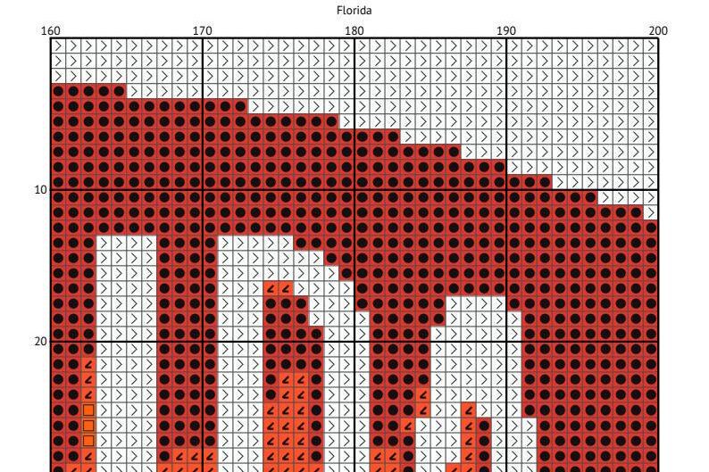 Florida Map Cross Stitch Pattern PDF, Travel Embroidery Design, Retro ...