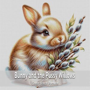 Bunny Cross Stitch Pattern PDF, Spring Rabbit Embroidery Design, Easter Animal Decor