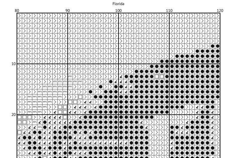 Florida Map Cross Stitch Pattern PDF, Travel Embroidery Design, Retro ...