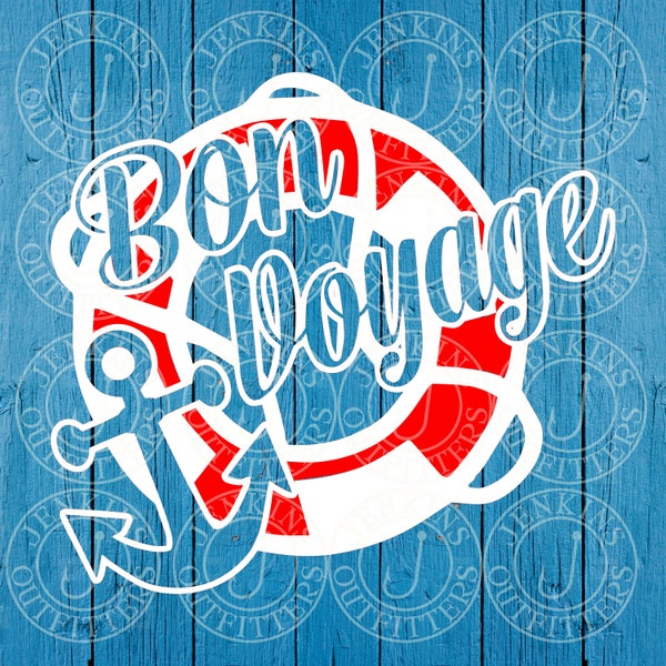 Bon Voyage Raft SVG Download, Cruise Design, Bon Voyage Raft cut file, clipart, for silhouette, for cricut, SVG, PNG, jpeg