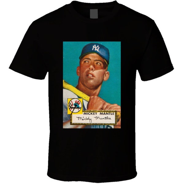 Retro Mickey Mantle Playing Card New York Baseball Fan T Shirt