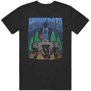 Minnesota Timberwolves Nba Graphic Tee, Cool Wolves Basketball Fan T Shirt