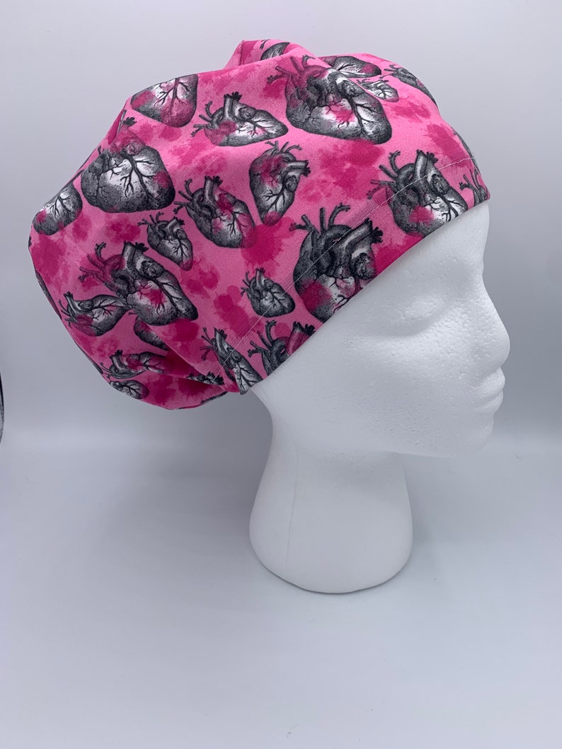 Anatomical Heart on Pink Euro Scrub Cap - Etsy