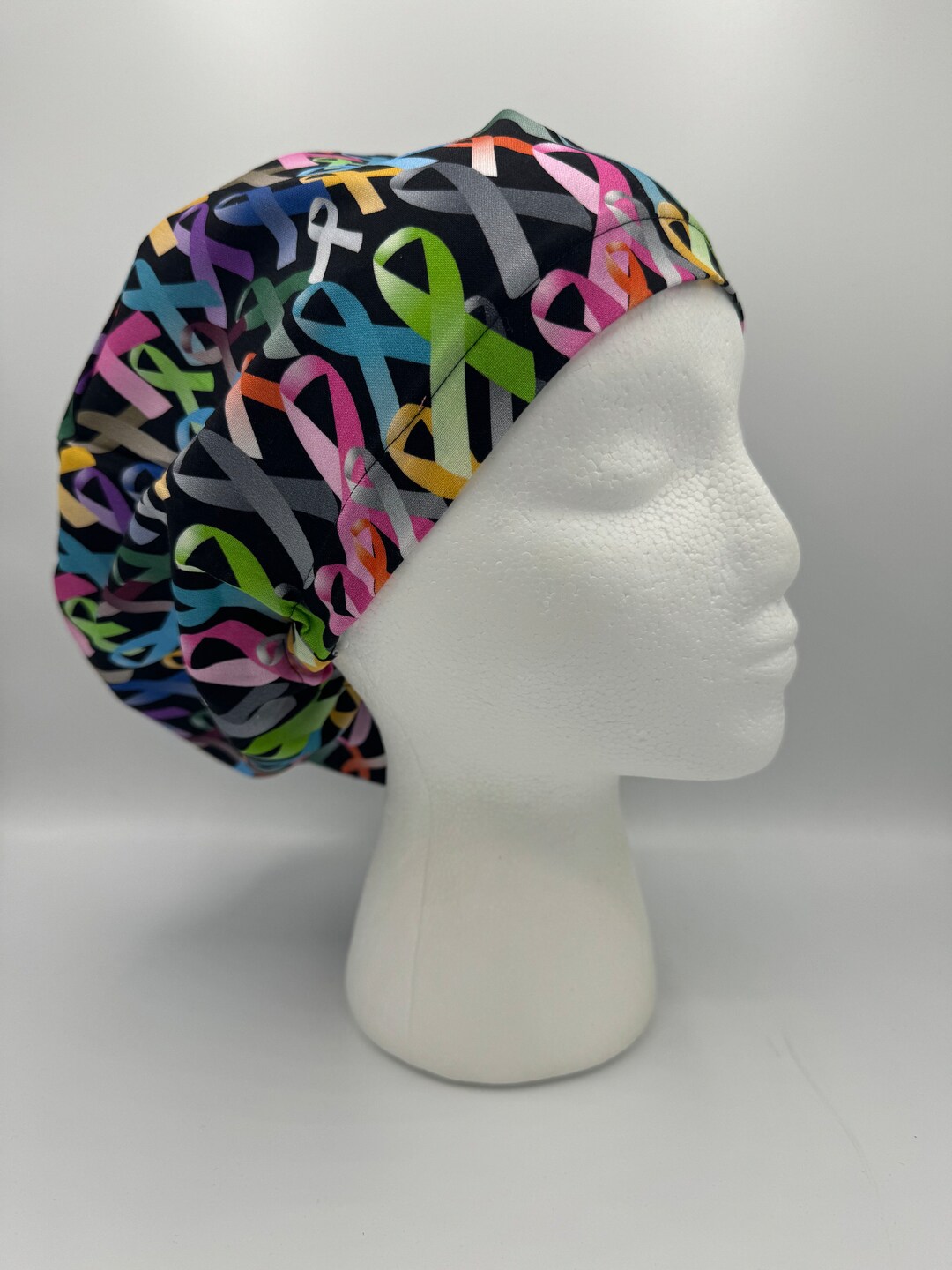 Pattern Cancer Ribbon Cap Multi Colored Cancer Awareness Ribbons Euro Scrub Hat - Etsy