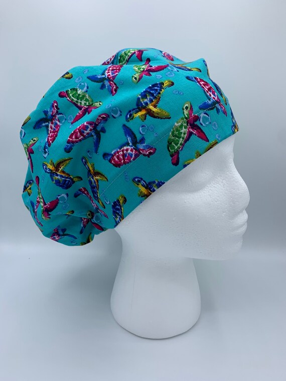 Bright Happy Sea Turtles Scrub Hat | Etsy