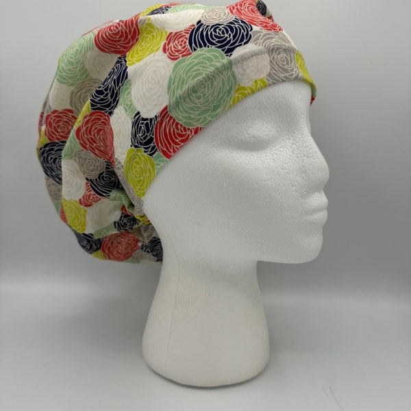 Beautiful Floral Euro Scrub Hat