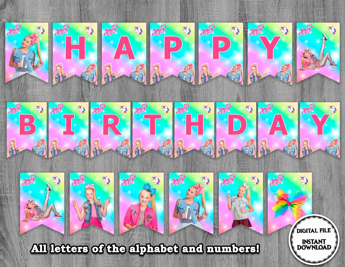 JoJo Siwa Banner JoJo Siwa Birthday Jojo Siwa Party Banner | Etsy