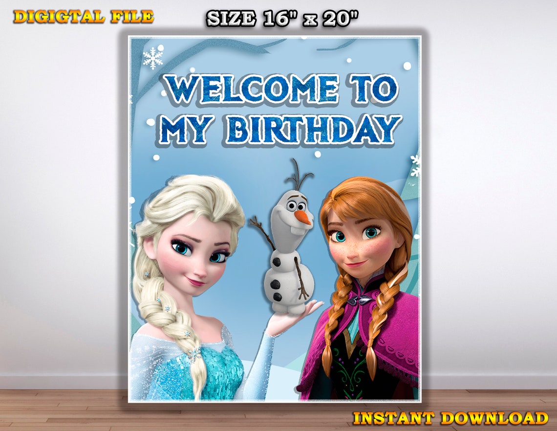 Frozen Birthday Sign Frozen Poster Frozen Welcome Sign | Etsy