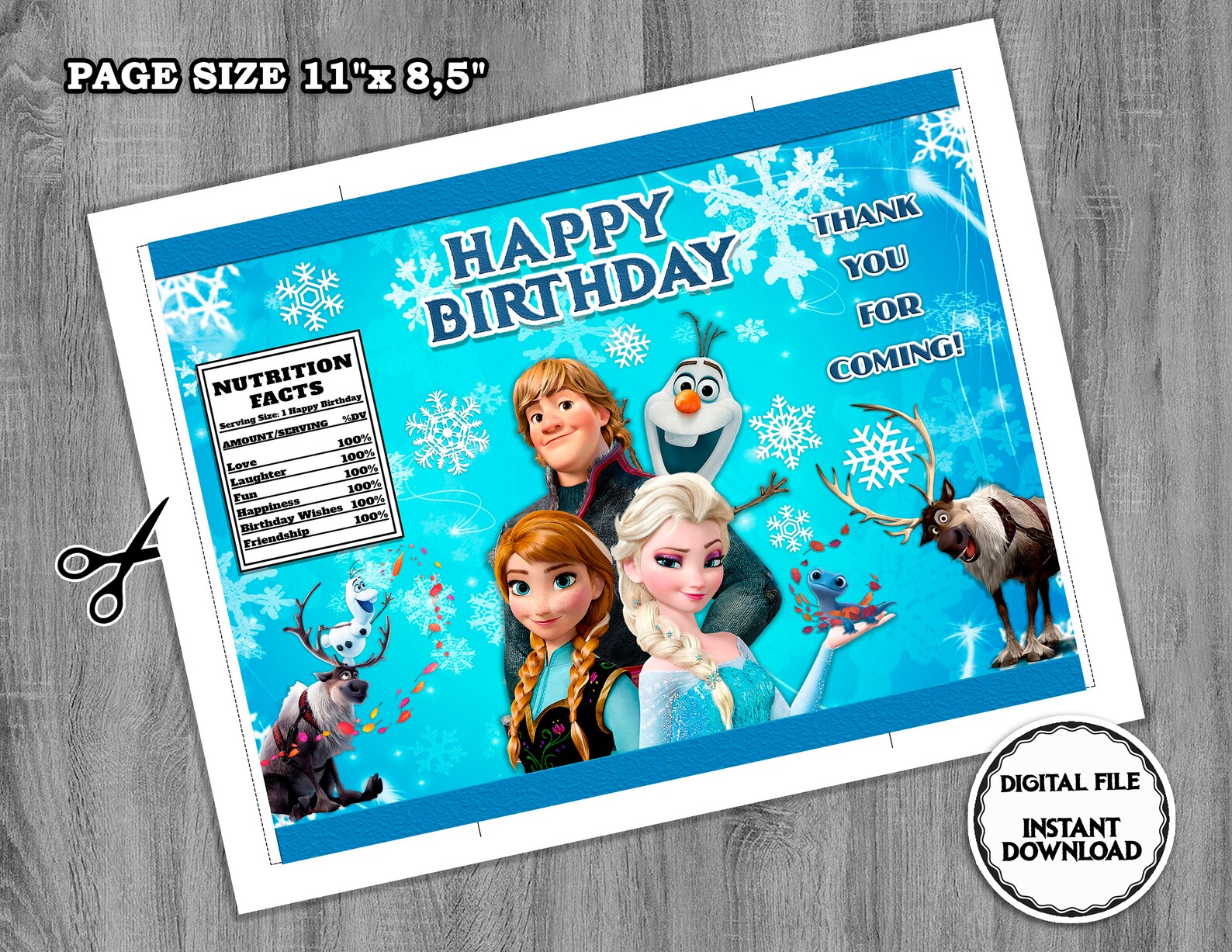 Frozen Chips Bag Labels DigitalFrozen Chip Bag Candy Bag Etsy