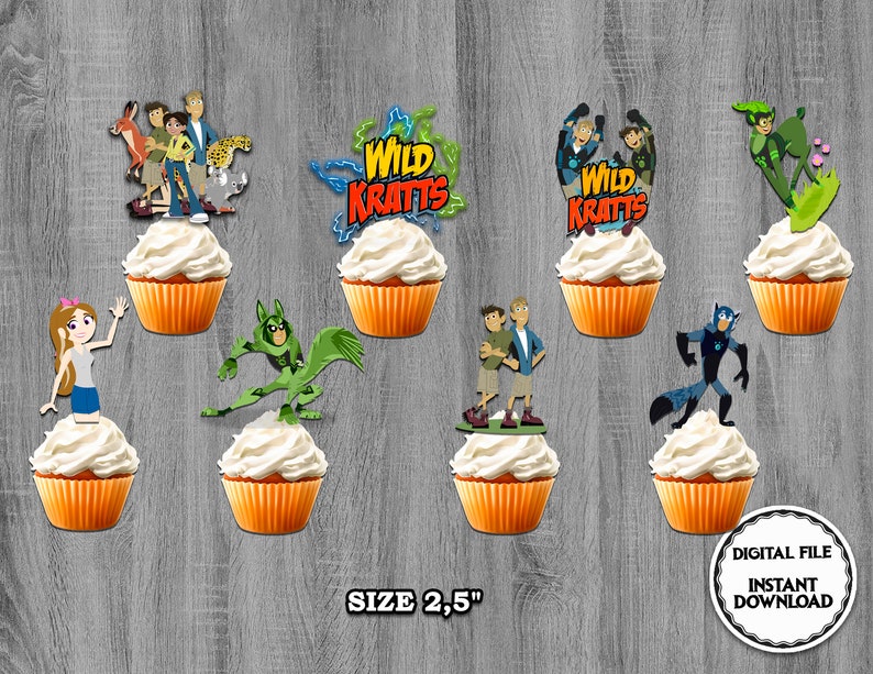 Wild Kratts Toppers Wild Kratts party cupcakes Topper Wild | Etsy