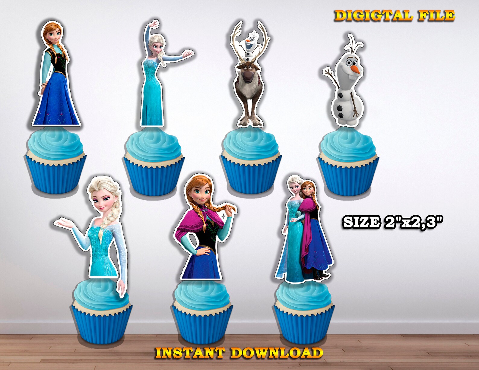 Frozen Cupcake Toppers Frozen Cupcake Elsa cupcake toppers | Etsy