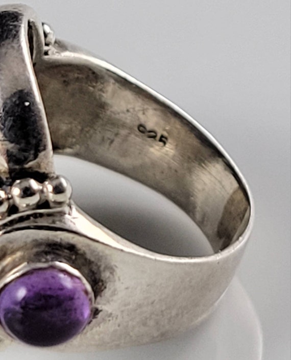 Steampunk Style Amethyst Scroll Ring - image 4