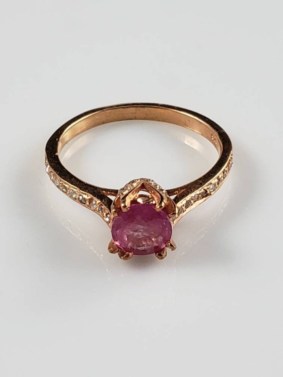 Victorian Pink Sapphire & Rose Cut Diamond Rose Go