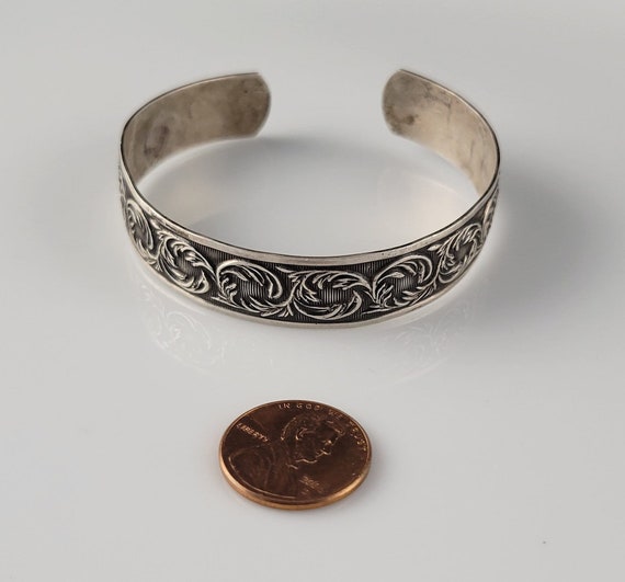 Antique Danecraft Floral Sterling Silver Bracelet - image 9