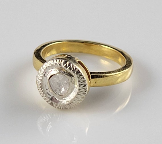 Estate Rose Cut Diamond Vermeil Ring - image 3