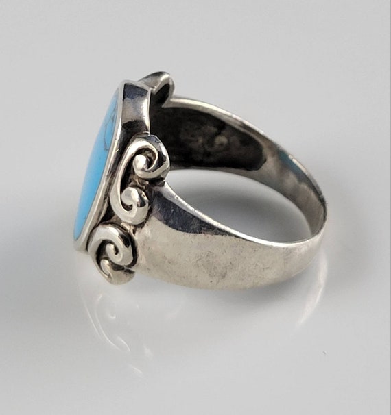Dramatic Natural Spiderweb Turquoise Sterling Scr… - image 4