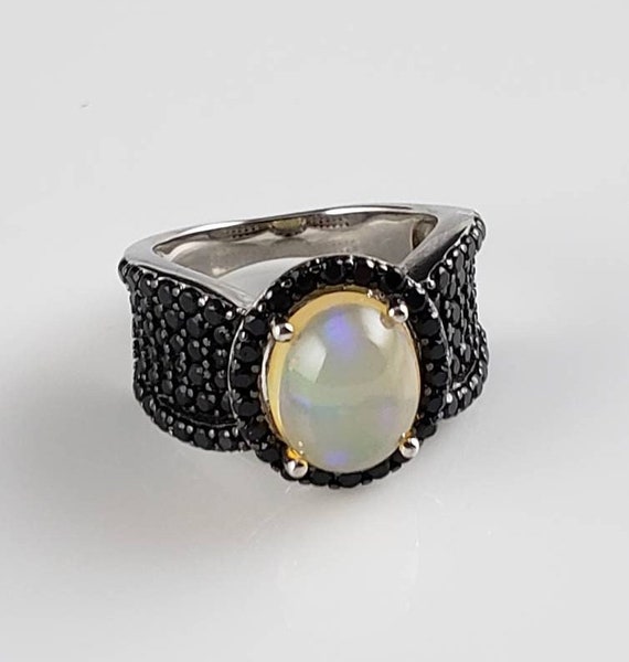 Hold-Fiery Welo Opal & Black Spinel Sterling Silv… - image 7