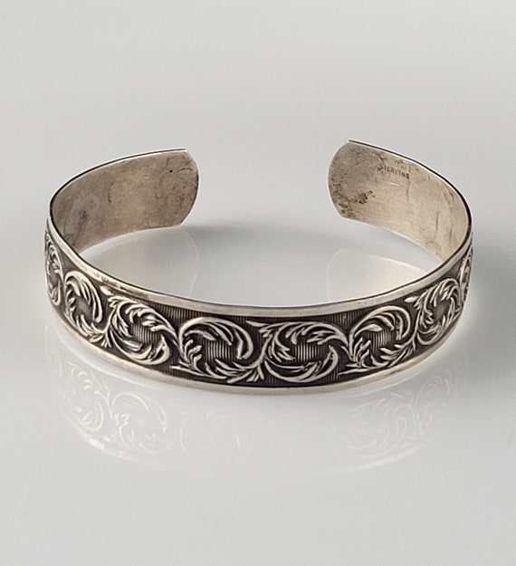 Antique Danecraft Floral Sterling Silver Bracelet - image 1