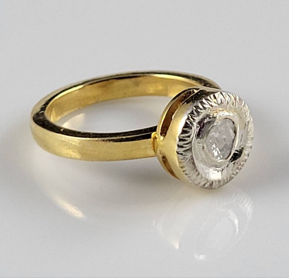 Estate Rose Cut Diamond Vermeil Ring - image 4