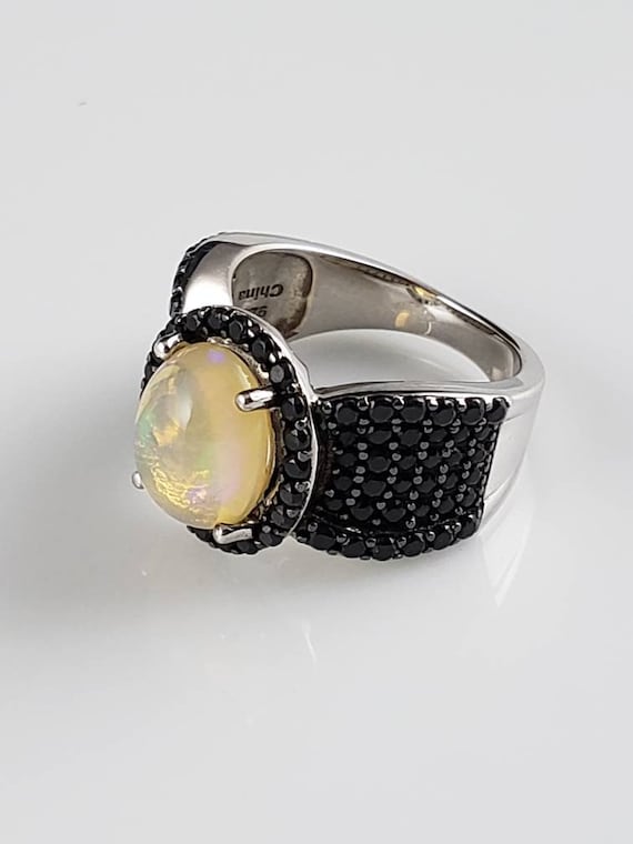 Beautiful Ethiopian Opal Gemstone Jewelry 925 Sterling Silver Ring 5.75 US