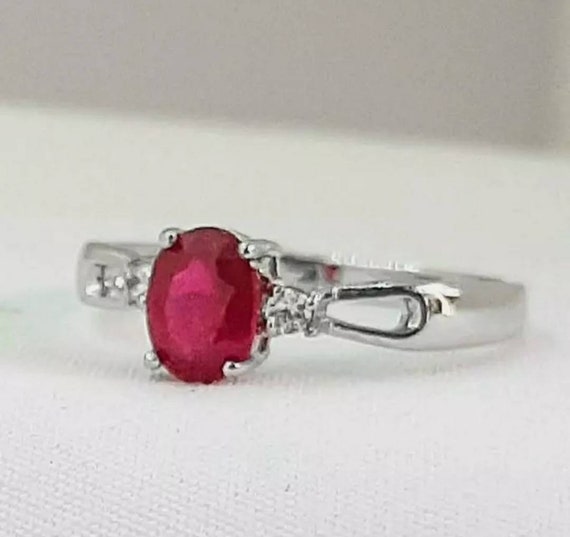 1.25 ctw Ruby & Sapphire  Sterling Silver Ring - image 2