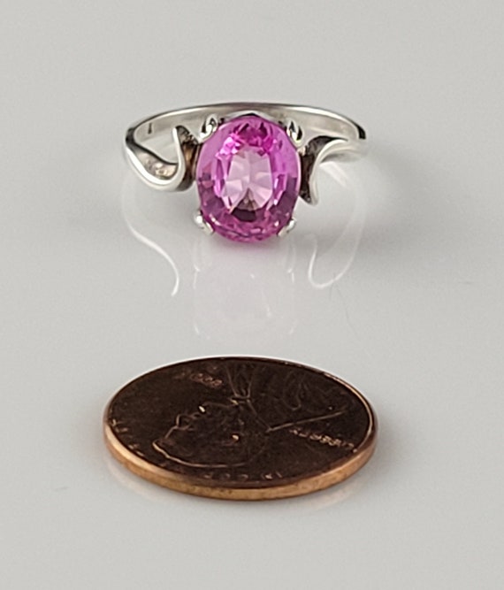 Stunning 1970s Natural Pink Topaz Sterling Bypass… - image 8