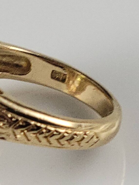 Art Deco Style Peridot Vermeil Statement Ring - image 5