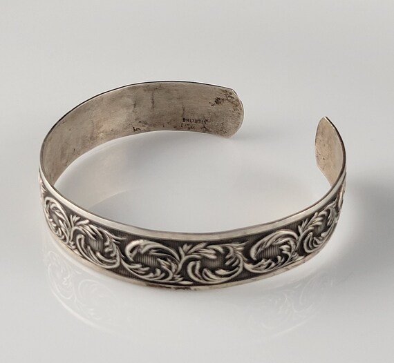 Antique Danecraft Floral Sterling Silver Bracelet - image 2