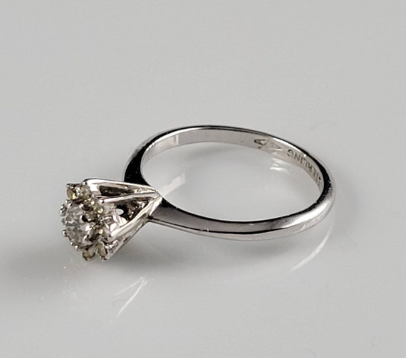 Stunning Vargas High Profile Rhinestone Engagement Ring Ring 1940s