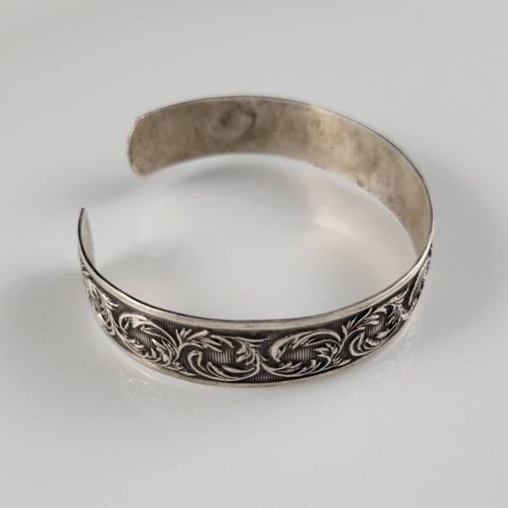 Antique Danecraft Floral Sterling Silver Bracelet - image 3