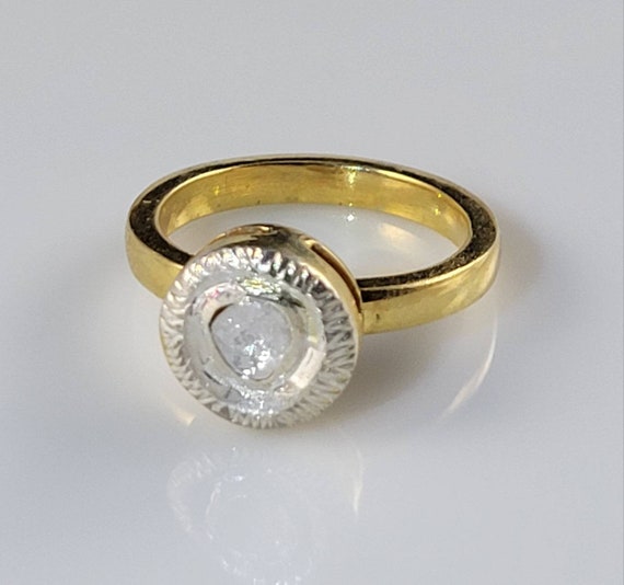 Estate Rose Cut Diamond Vermeil Ring - image 2