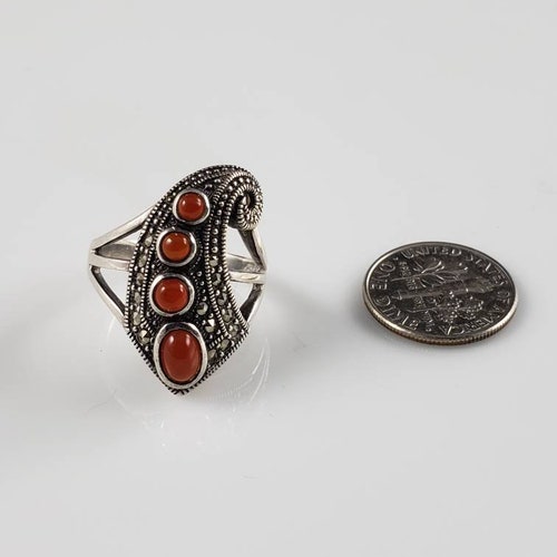 Art shops Deco Carnelian & Marcasite Ring