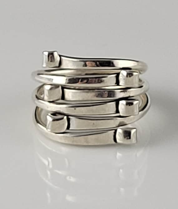 Taxco Sterling Interlaced Bands Statement Ring