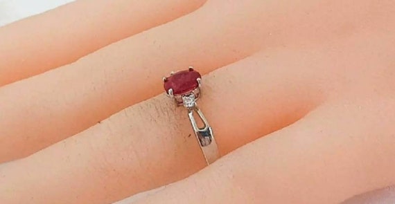 1.25 ctw Ruby & Sapphire  Sterling Silver Ring - image 6