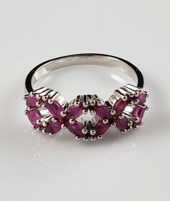 Ruby Latticework Sterling Silver Ring - image 1