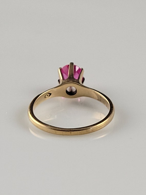 Rare Ostby Barton Classic Ruby Solitaire 10KT Ros… - image 7