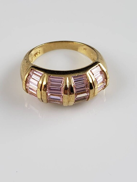 Natural Pink Topaz 14KT Yellow Gold over Sterling