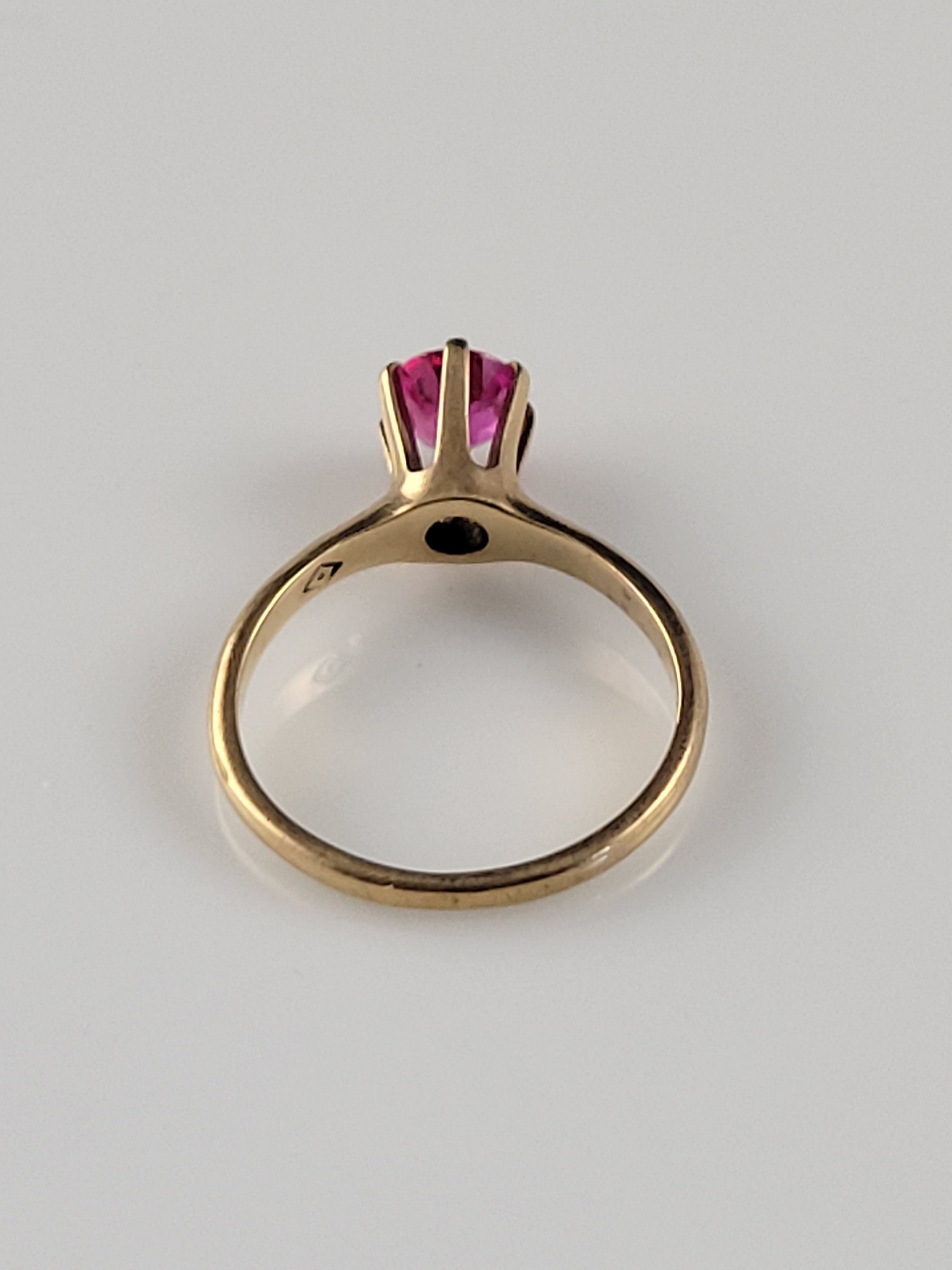 Sale! Rare Ostby Barton Classic Ruby Solitaire 10KT Rose