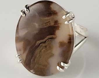 Vintage Montana Agate Sterling Silver Ring