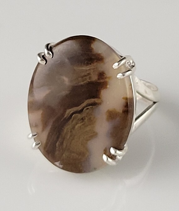 Vintage Montana Agate Sterling Silver Ring