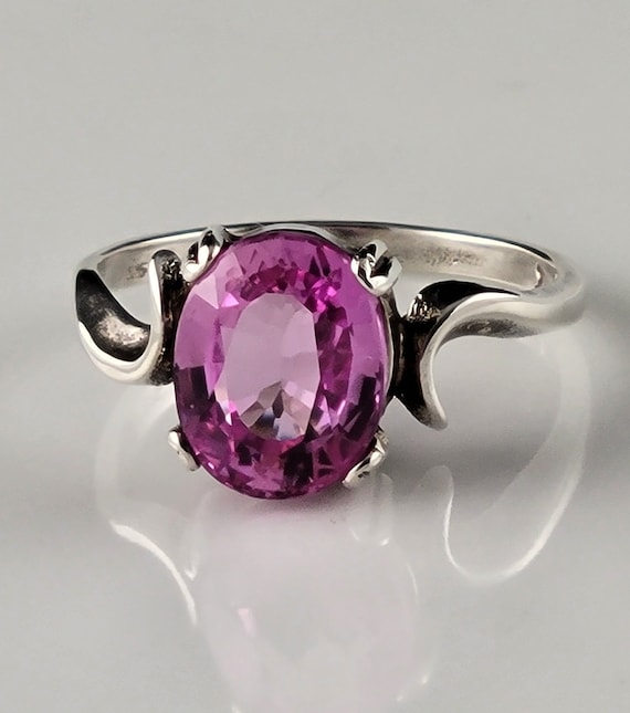 Stunning 1970s Natural Pink Topaz Sterling Bypass 